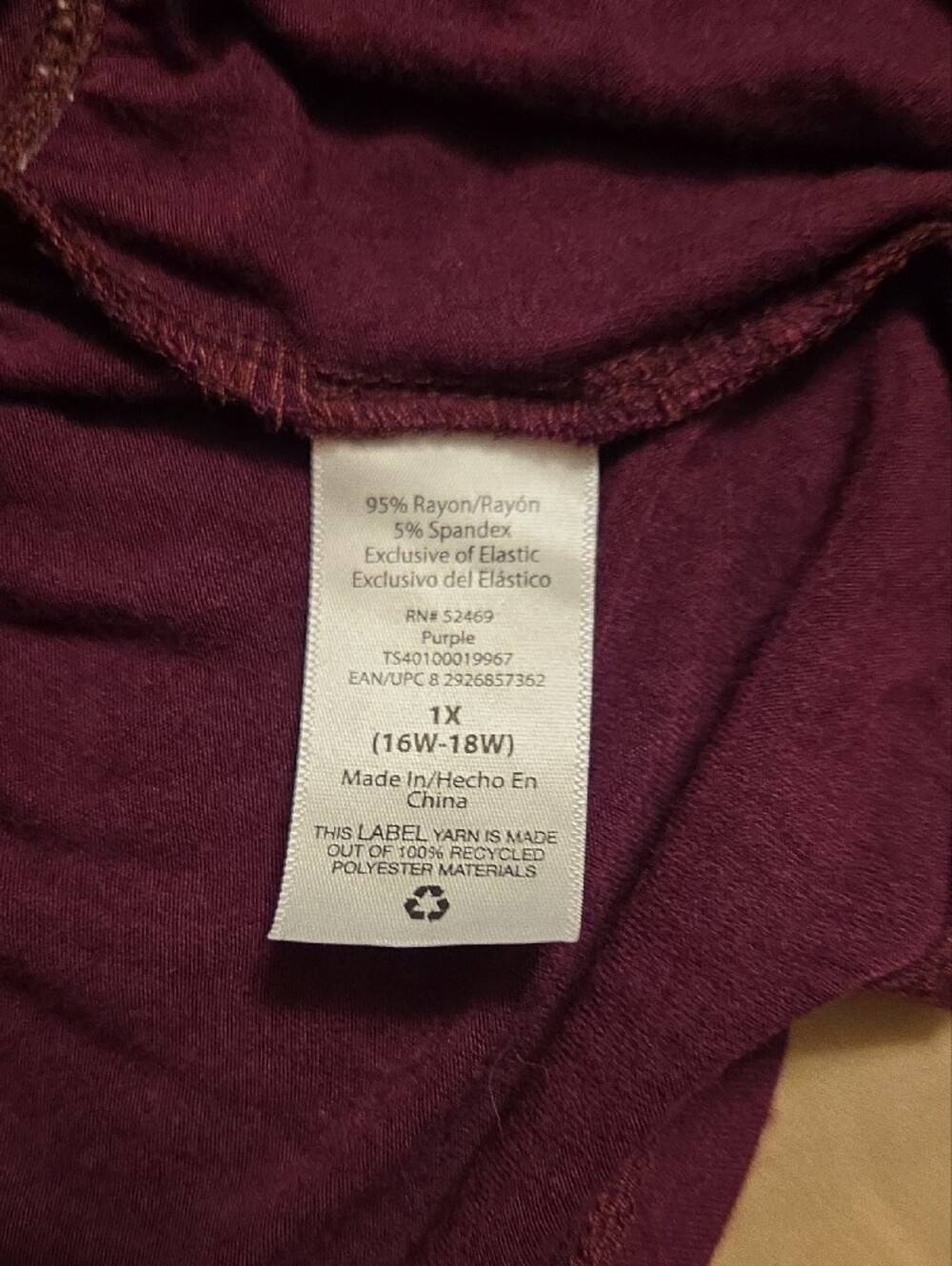 Terra & Sky Plum Long Sleeve Peplum Top - Picture 7 of 7